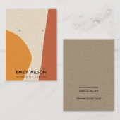 MODERNE ABSTRAKTE TERRACOTTA RED ART EARRING DISPL VISITENKARTE (Vorne/Hinten)