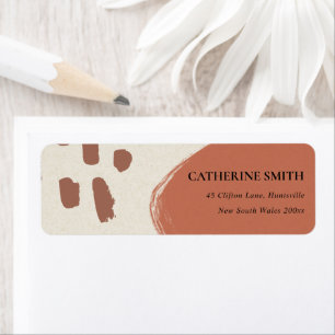 MODERNE ABSTRAKTE TERRACOTTA RED KRAFT ADRESSE