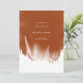 Moderne Abstrakte Terracotta Save The Date (Stehend Vorderseite)