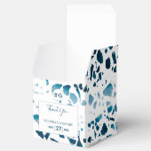 Moderne Abstrakte Terrazzo Mosaic Blue Wedding Geschenkschachtel (Geöffnet)