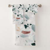 Moderne abstrakte Terrazzo-Muster Badhandtuch Set (Insitu)