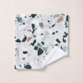 Moderne abstrakte Terrazzo-Muster Badhandtuch Set (Waschlappen)