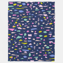 Moderne abstrakte Terrazzo-Muster in Blau