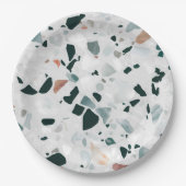 Moderne abstrakte Terrazzo-Muster Pappteller (Vorderseite)