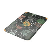 Moderne abstrakte Terrazzo- und botanische Collage Badematte (Schrägansicht)