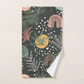 Moderne abstrakte Terrazzo- und botanische Collage Badhandtuch Set (Handtuch)