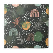 Moderne abstrakte Terrazzo- und botanische Collage Fliese (Vorderseite)