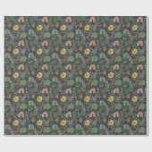 Moderne abstrakte Terrazzo- und botanische Collage Geschenkpapier (Flach)