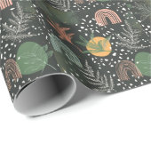 Moderne abstrakte Terrazzo- und botanische Collage Geschenkpapier (Rolleneckpunkt)