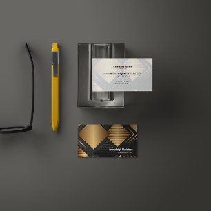 Moderne abstrakte Textgestaltung   Gold Schwarz Visitenkarte