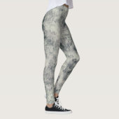 Moderne Abstrakte Textur Graulavender Sage Green Leggings (Rechts)