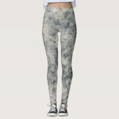 Moderne Abstrakte Textur Graulavender Sage Green Leggings (Vorderseite)