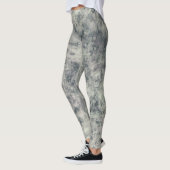 Moderne Abstrakte Textur Graulavender Sage Green Leggings (Links)
