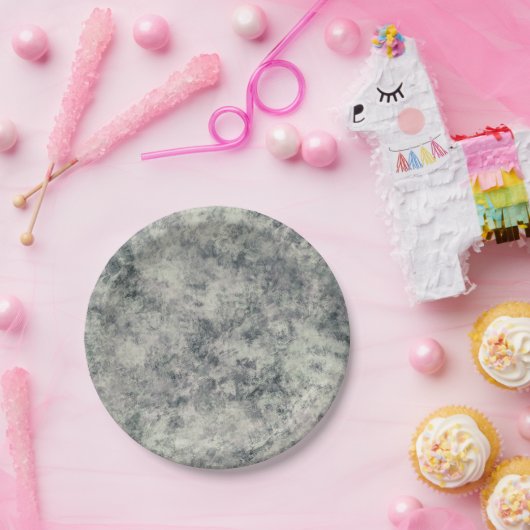 Moderne Abstrakte Textur Graulavender Sage Green Pappteller (Party)