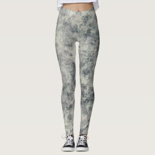 Moderne Abstrakte Texturierte Graue Lavendel Salbe Leggings