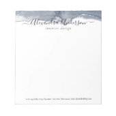 Moderne Abstrakte Tiefgraukalligraphie Notizblock (Vorderseite)