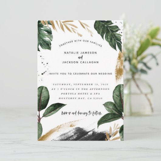 Moderne abstrakte Tropenhochzeit (Stehend Vorderseite)