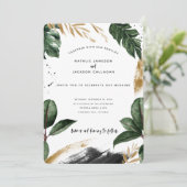 Moderne abstrakte Tropenhochzeit (Stehend Vorderseite)