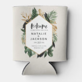 Moderne abstrakte Tropenhochzeit Dosenkühler (Vorderseite)