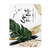 Moderne abstrakte Tropenhochzeit Magnet (Vertikal)