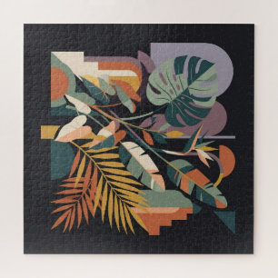 Moderne Abstrakte Tropische Botanische und Archite Puzzle