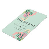 Moderne Abstrakte tropische Neo Mint & Pink Rettet Magnet (Linke Seite)