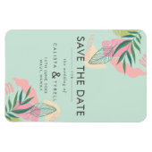 Moderne Abstrakte tropische Neo Mint & Pink Rettet Magnet (Horizontal)