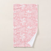 Moderne Abstrakte tropische Palmen Blätter Rosa Badhandtuch Set (Handtuch)