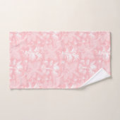 Moderne Abstrakte tropische Palmen Blätter Rosa Badhandtuch Set (Handtuch)