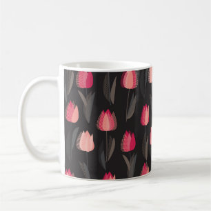 Moderne abstrakte Tulpenmuster-Blume nahtlos Kaffeetasse