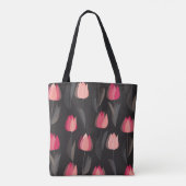 Moderne abstrakte Tulpenmuster-Blume nahtlos Tasche (Rückseite)