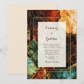 Moderne Abstrakte Türkise Rust Agat Geode Hochzeit Einladung (Vorne/Hinten)