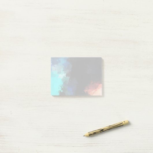 Moderne, Abstrakte Türkisfarben Orange und Schwarz Post-it Klebezettel (Auf Schreibtisch)