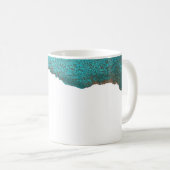 Moderne Abstrakte türkisfarbene Farben Kaffeetasse (VorderseiteRechts)