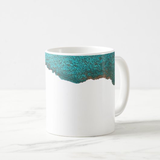 Moderne Abstrakte türkisfarbene Farben Kaffeetasse (VorderseiteRechts)