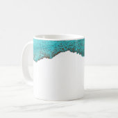 Moderne Abstrakte türkisfarbene Farben Kaffeetasse (Vorderseite Links)