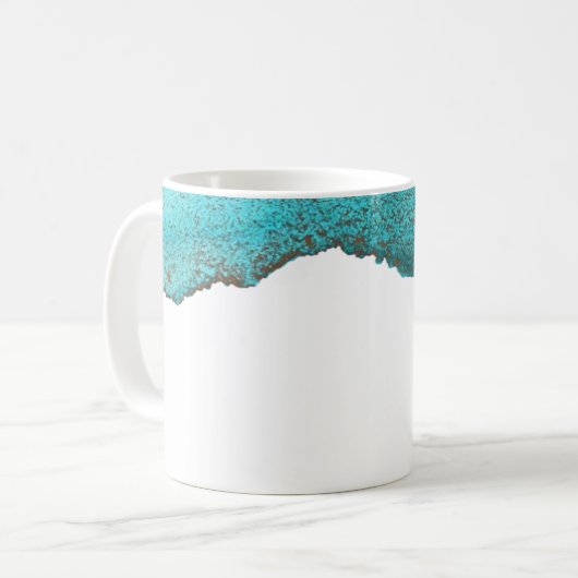 Moderne Abstrakte türkisfarbene Farben Kaffeetasse (Vorderseite Links)