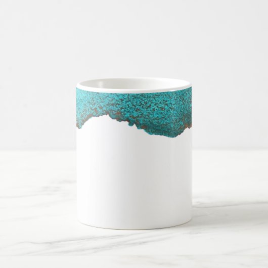 Moderne Abstrakte türkisfarbene Farben Kaffeetasse (Mittel)