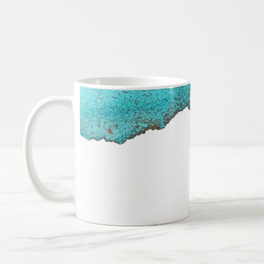 Moderne Abstrakte türkisfarbene Farben Kaffeetasse (Links)