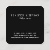 Moderne Abstrakte Typografie in Schwarz und Weiß Quadratische Visitenkarte (Rückseite)