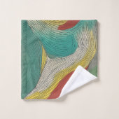 Moderne, abstrakte und dynamische Farblinien Badhandtuch Set (Waschlappen)