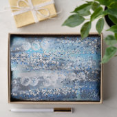 Moderne, abstrakte und schicke blaue Farbtöne Seidenpapier (Geschenk)