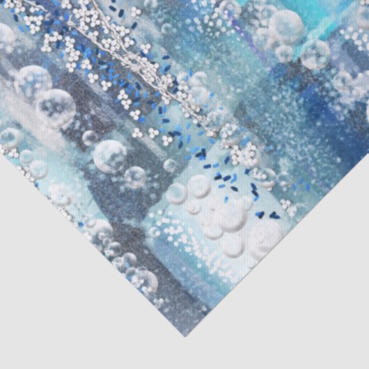 Moderne, abstrakte und schicke blaue Farbtöne Seidenpapier (Detail)