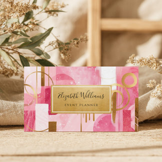 Moderne Abstrakte Visitenkarten aus Rosa Gold