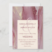 Moderne Abstrakte Viva Magenta Wedding Einladung (Vorderseite)