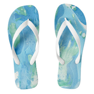 Moderne abstrakte Vorlage Blau Grün Weiß Trendy Badesandalen