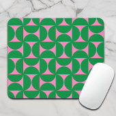Moderne Abstrakte Wälder Grün & Rosa Mitte Jahrhun Mousepad