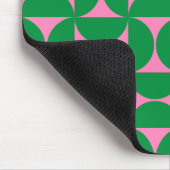 Moderne Abstrakte Wälder Grün & Rosa Mitte Jahrhun Mousepad (Ecke)