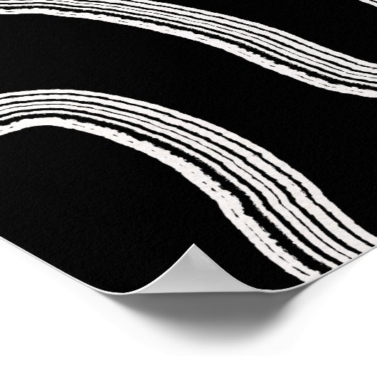 Moderne Abstrakte Wand Schwarz-Weiß-Poster Poster (Ecke)