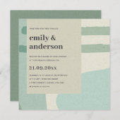 MODERNE ABSTRAKTE WASCHBLAU KÜNSTLERISCHE WEDEN EINLADUNG (Vorne/Hinten)